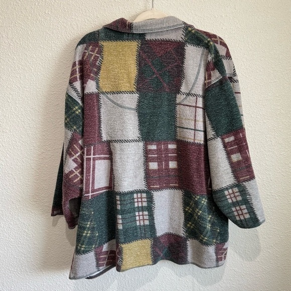 VTG‎ Style New York Y2K Womens Medium Snap Button Flannel Fleece Shacket Cabin - Picture 8 of 12